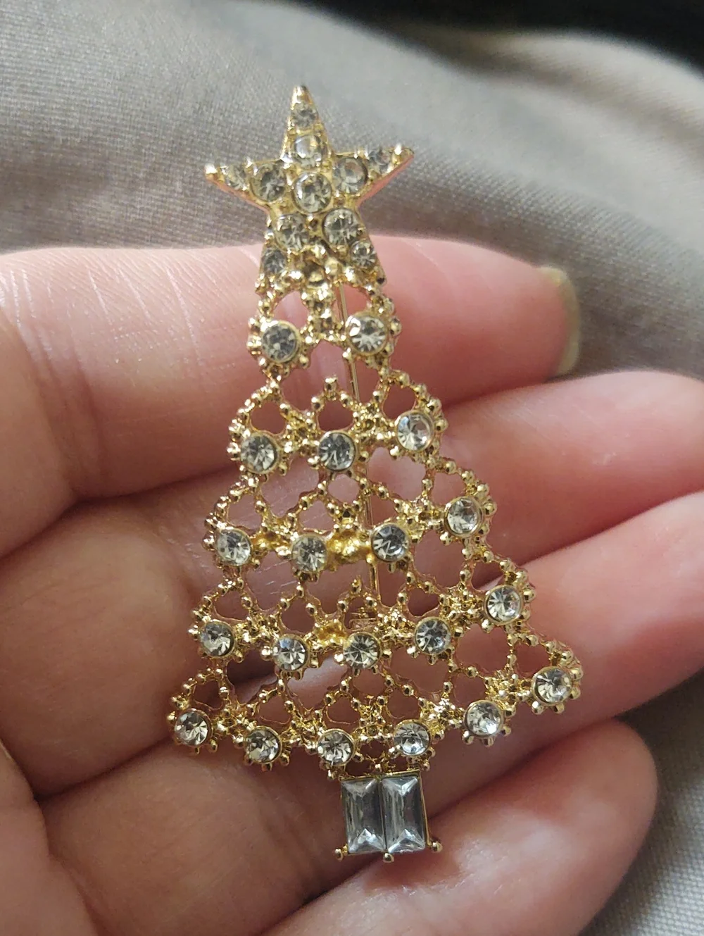 Crystal Christmas Tree Brooch *Christmas In July*